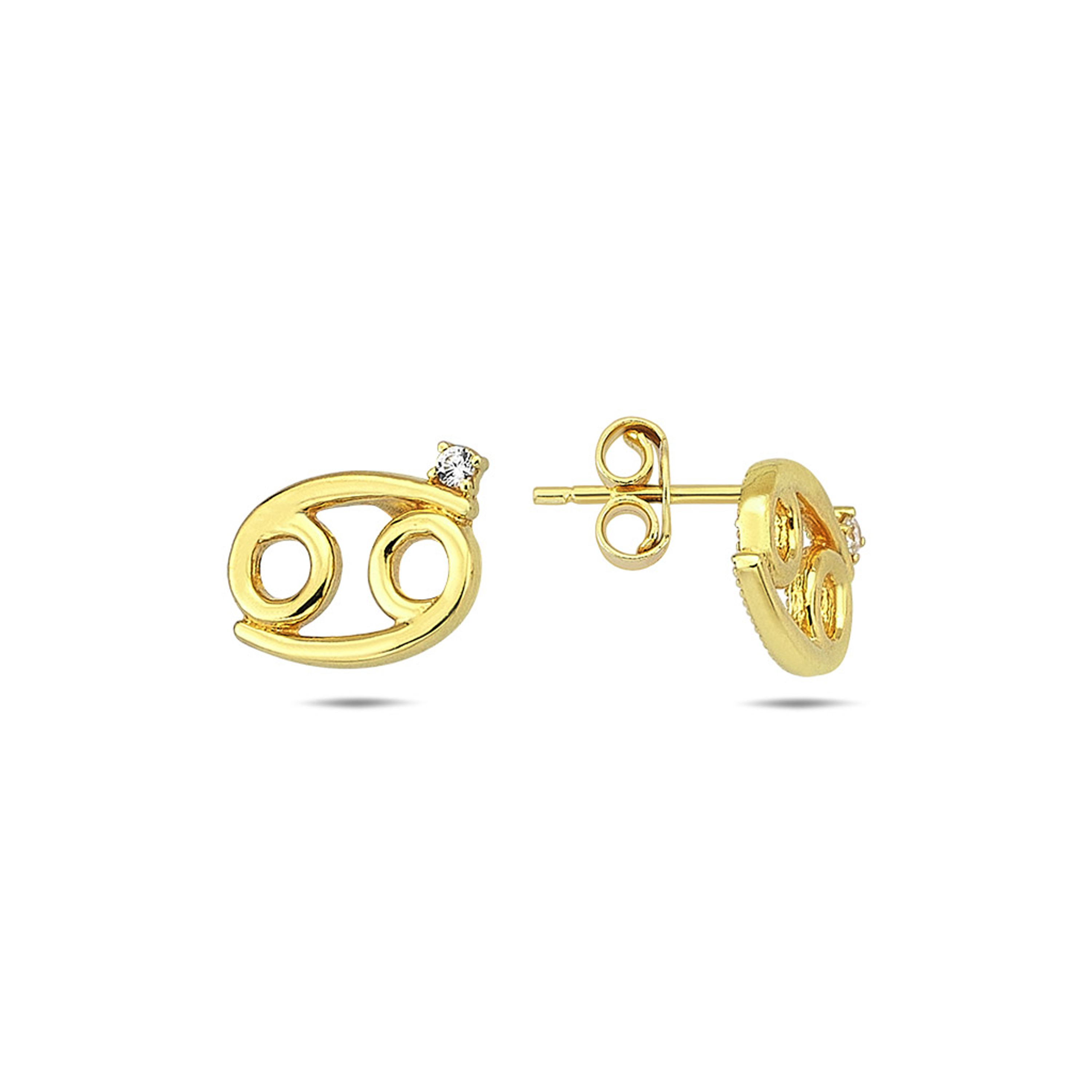 14k Yellow Gold 7mm Cancer Zodiac Earrings 14k Yellow Gold 7mm Cancer Zodiac Earrings