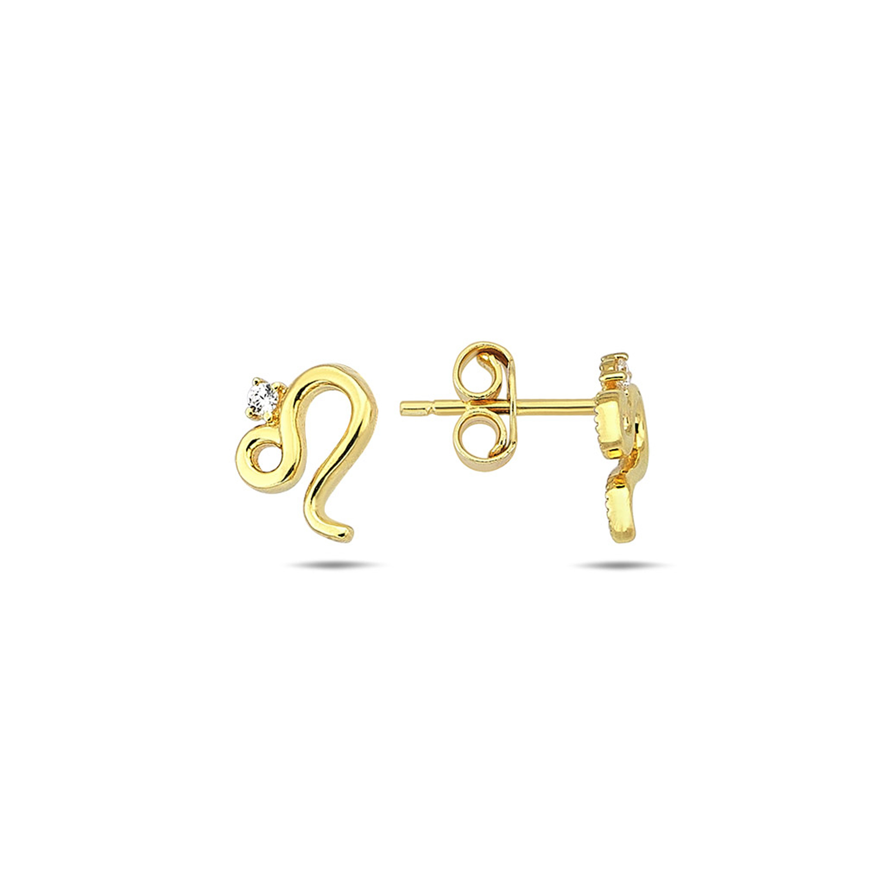 14k Yellow Gold 7mm Leo Zodiac Earrings 14k Yellow Gold 7mm Leo Zodiac Earrings