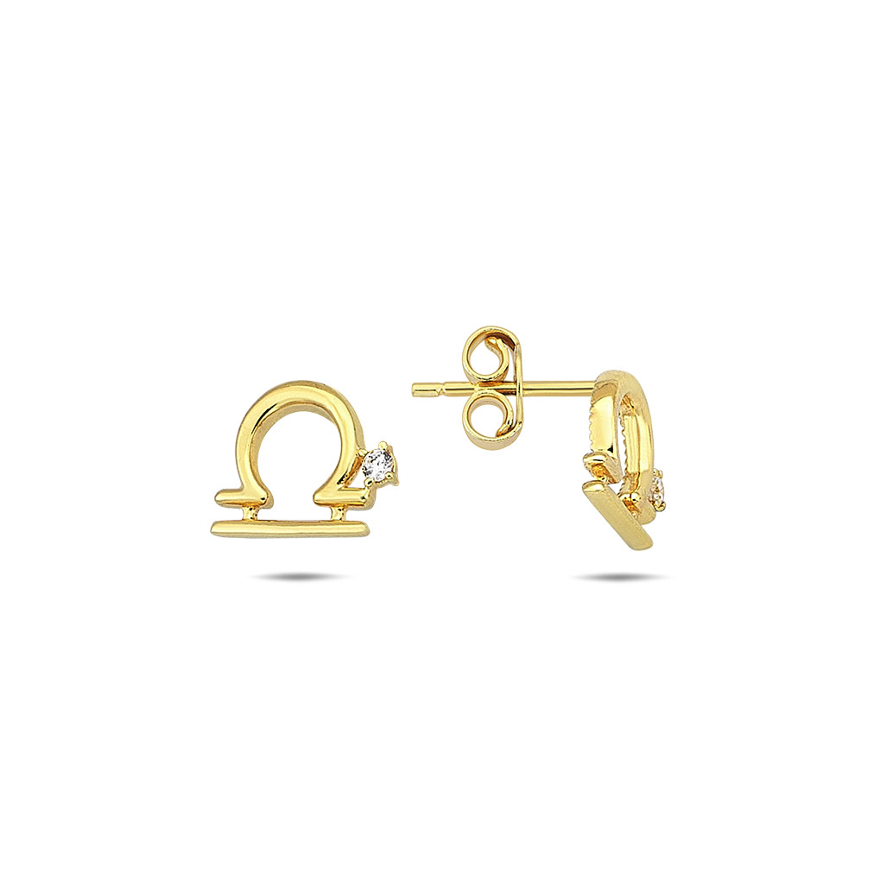 14k Yellow Gold 7mm Libra Zodiac Earrings 14k Yellow Gold 7mm Libra Zodiac Earrings