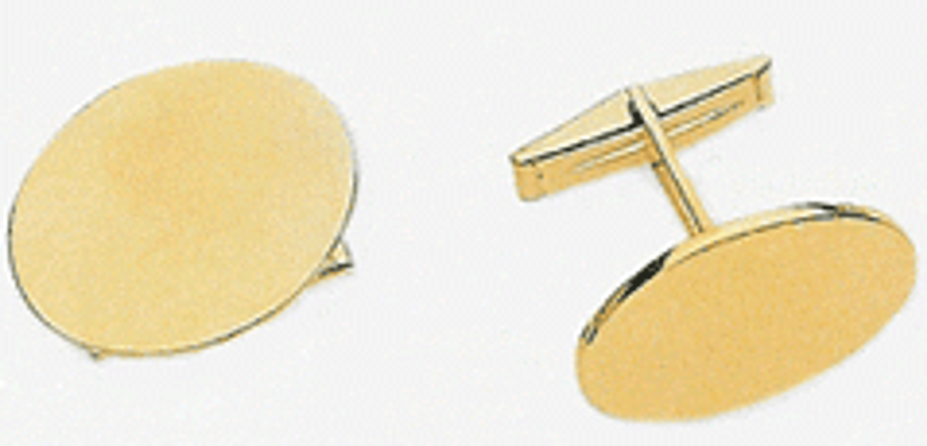 14k Gold Oval  Cufflinks. 14k Gold Oval  Cufflinks.