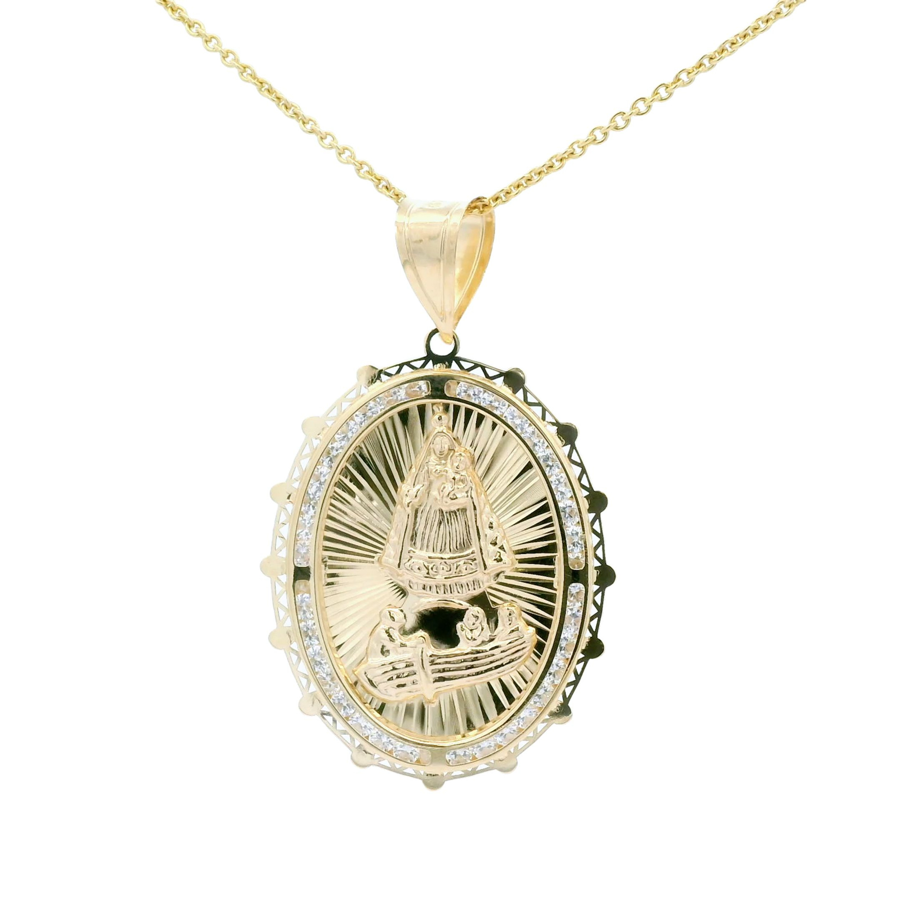 14k Yellow Gold OVAL Shaped Caridad de Cobre Pendant 33mm X 40mm 14k Yellow Gold OVAL Shaped Caridad de Cobre Pendant 33mm X 40mm