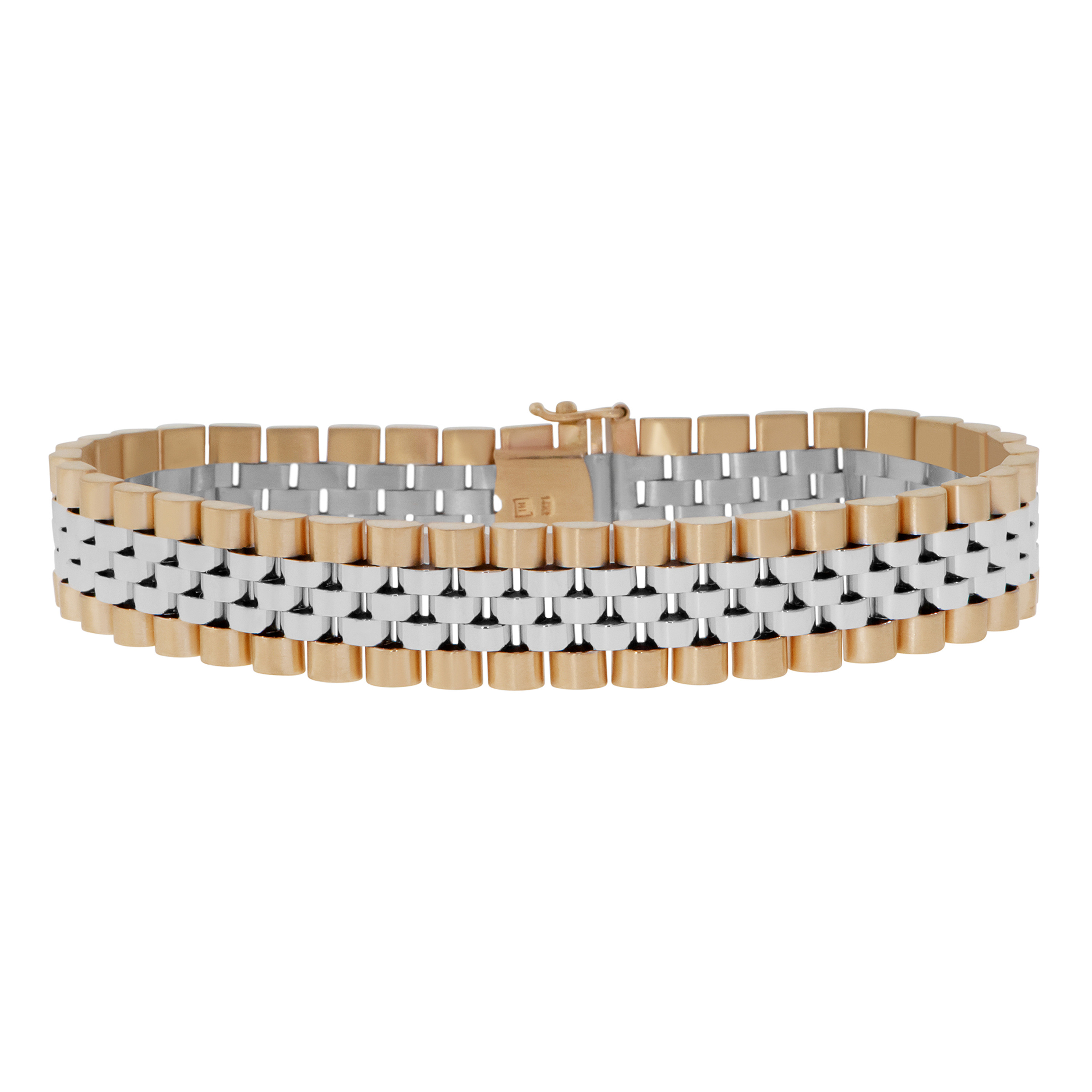 14k Yellow and White Gold President Jubilee Bracelet 14MM Wide 8 Inches 14k Yellow and White Gold President Jubilee Bracelet 14MM Wide 8 Inches