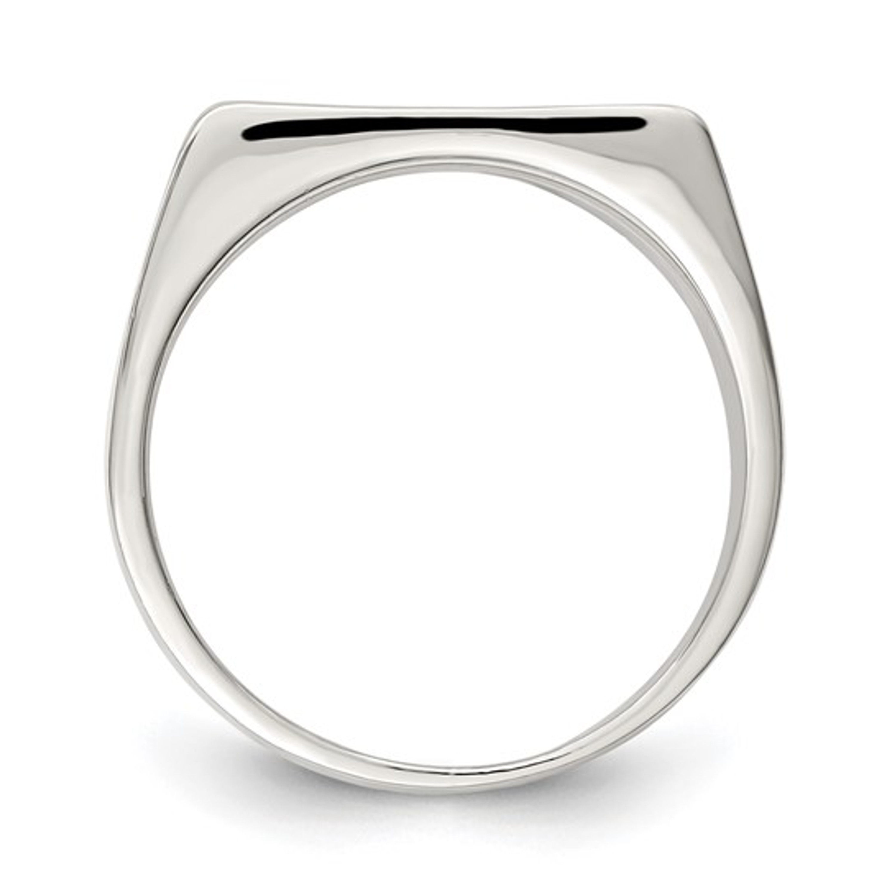 Sterling Silver Rectangular Signet Ring 11x15mm Closed Back | Sarraf.com