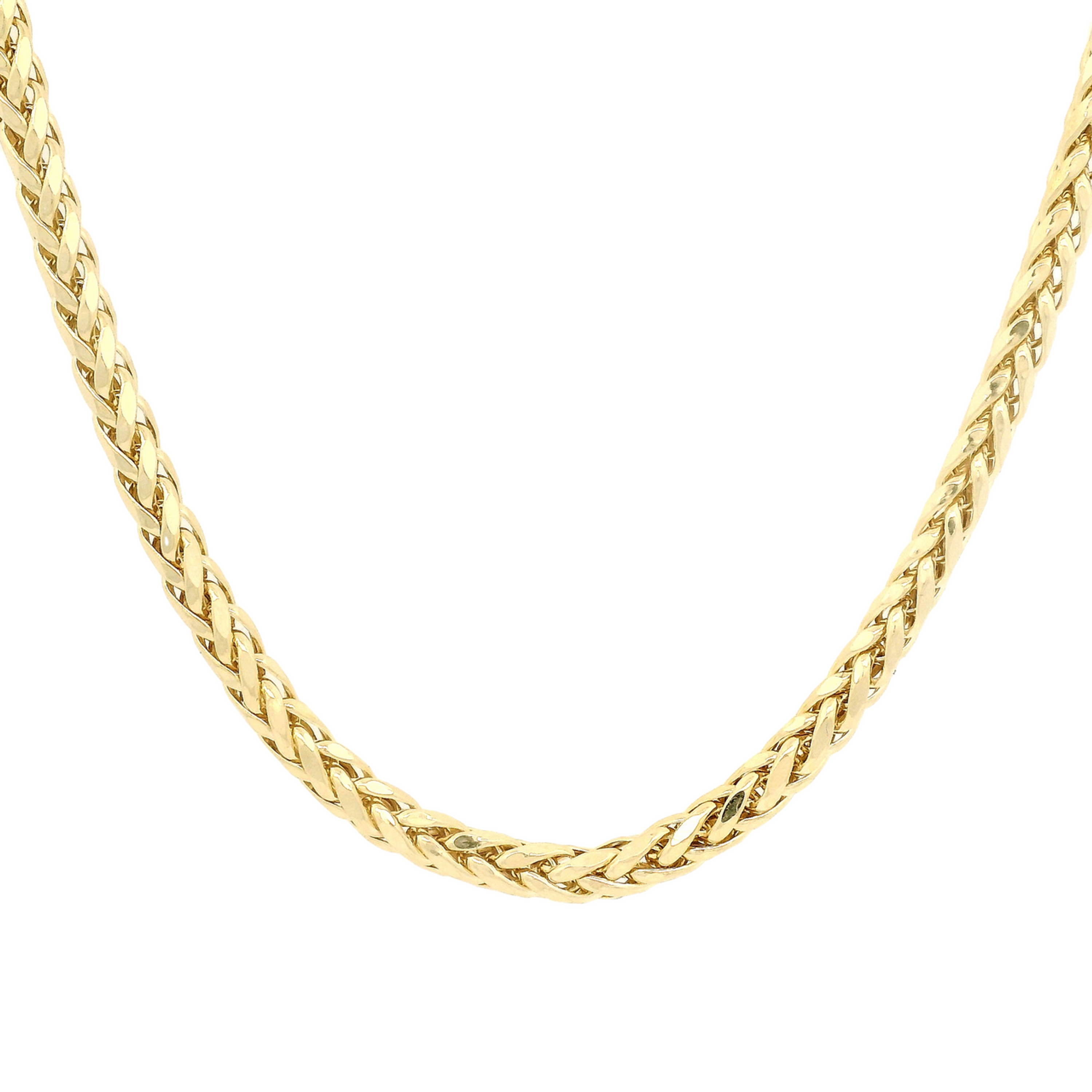 10K Yellow Gold 4mm Round Wheat Chain Necklace 20 Inches 10K Yellow Gold 4mm Round Wheat Chain Necklace 20 Inches