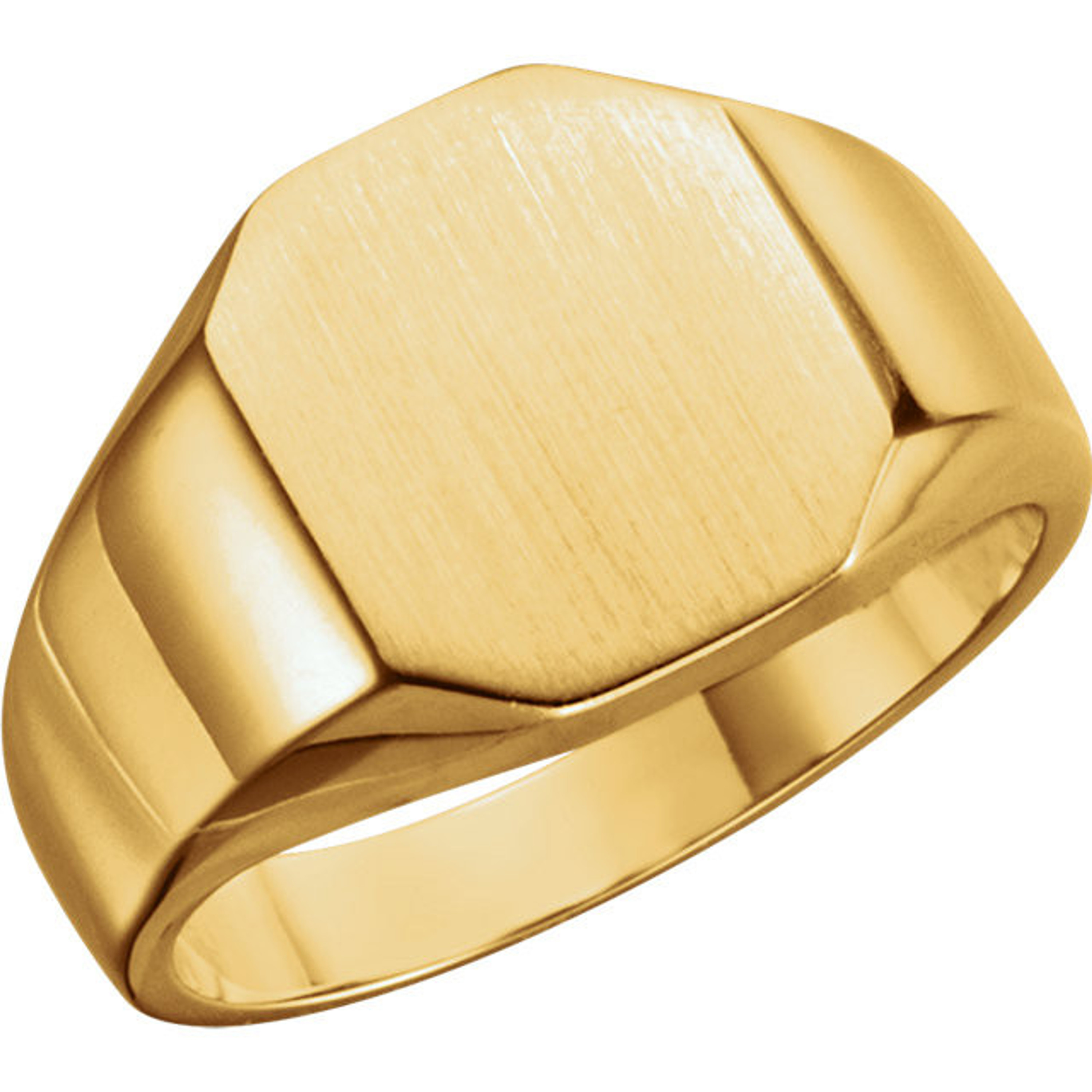 10k Gold Men's Octagon Signet Ring 11mmx9mm Open Back 10k Gold Men's Octagon Signet Ring 11mmx9mm Open Back