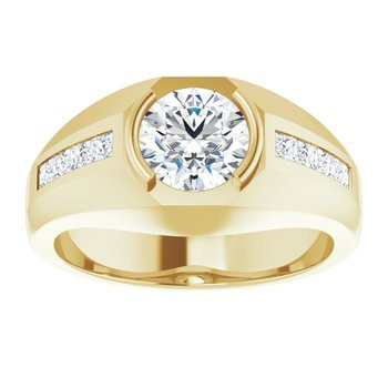 18K gold Mens Solitaire GIA Round Cut Natural Diamond Ring 1.18 Ctw  SI1 G