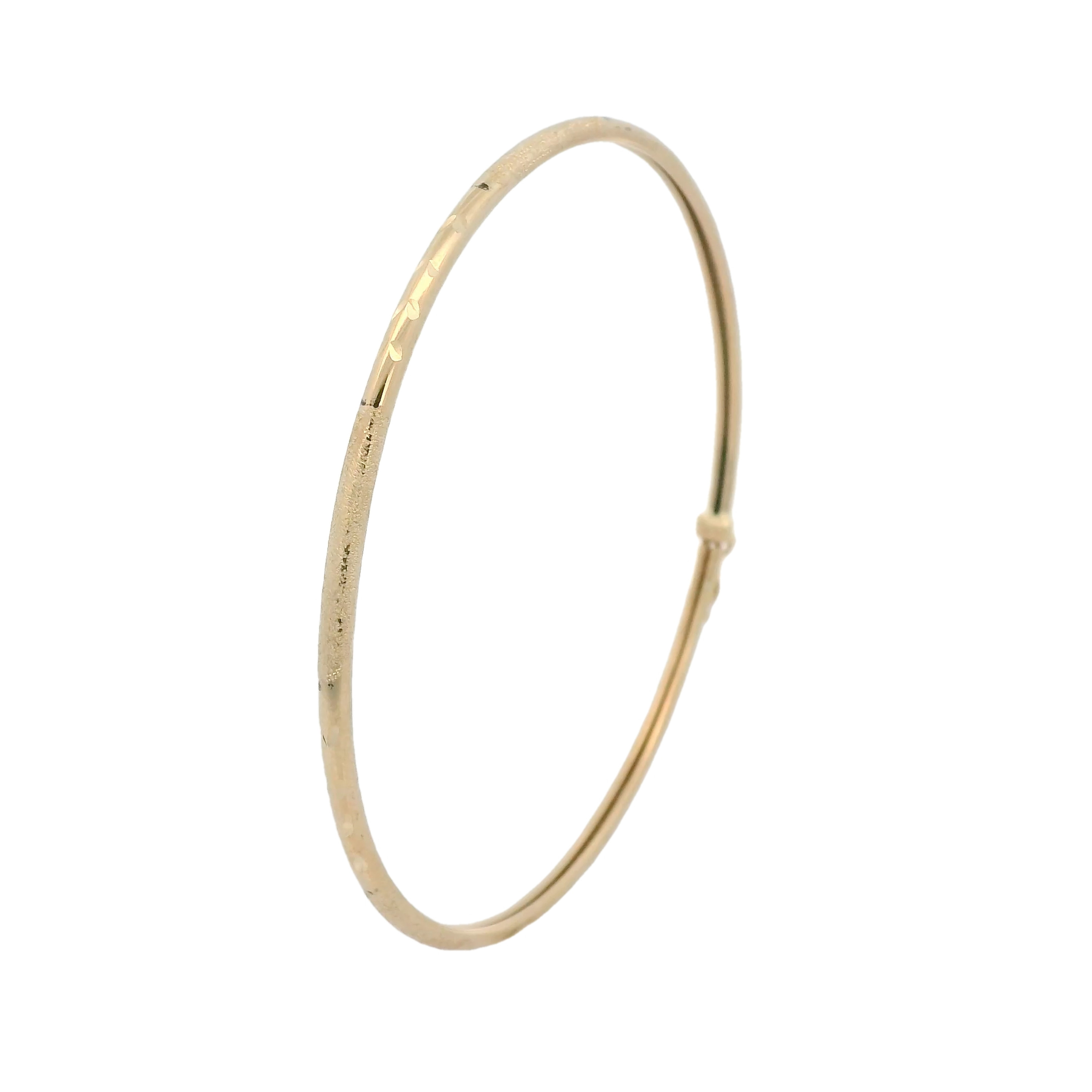 14k Gold 2mm Wide Flex Bangle 7 Inches 14k Gold 2mm Wide Flex Bangle 7 Inches