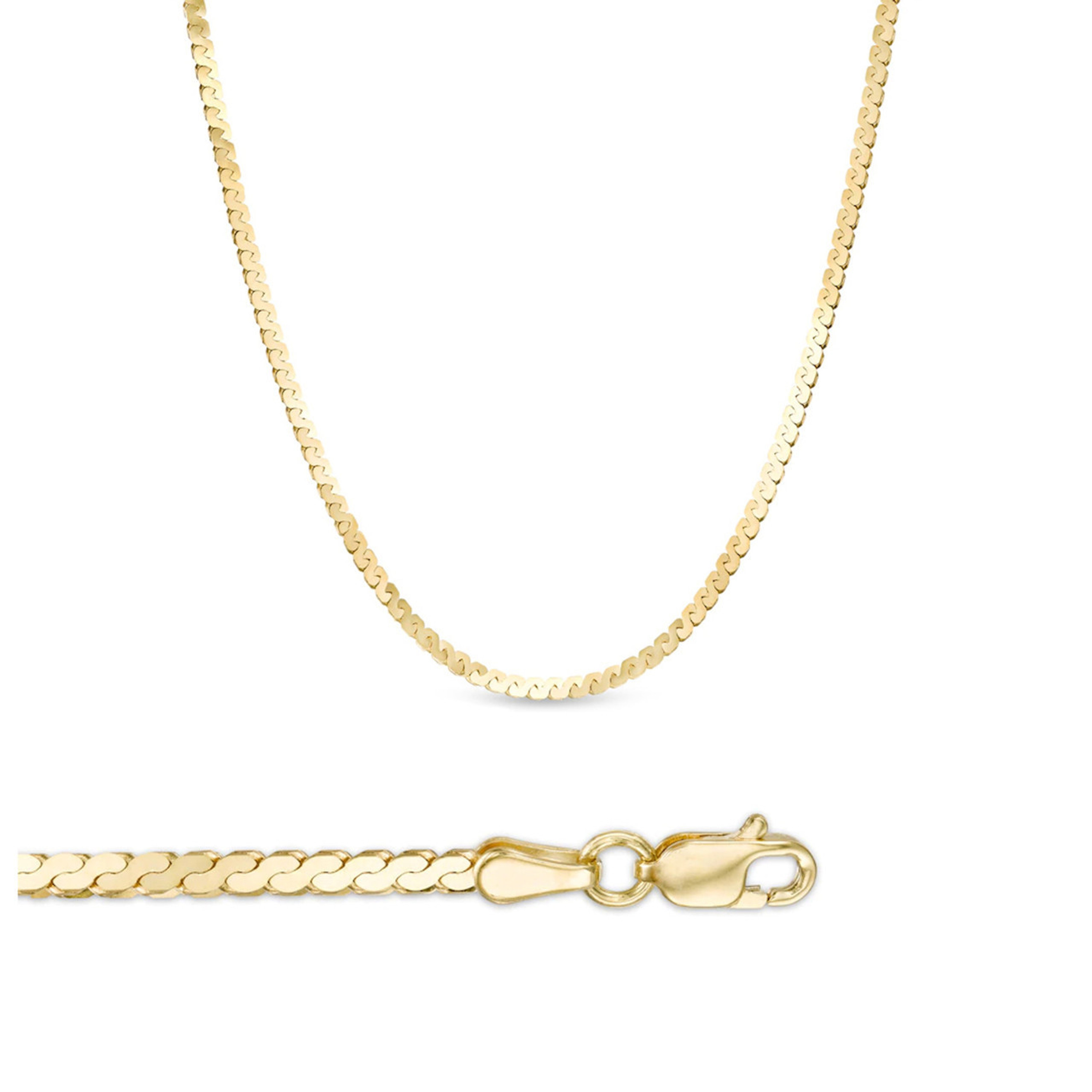 14k Yellow Gold 2.0mm Serpentine Gold Chain 20 inches 14k Yellow Gold 2.0mm Serpentine Gold Chain 20 inches