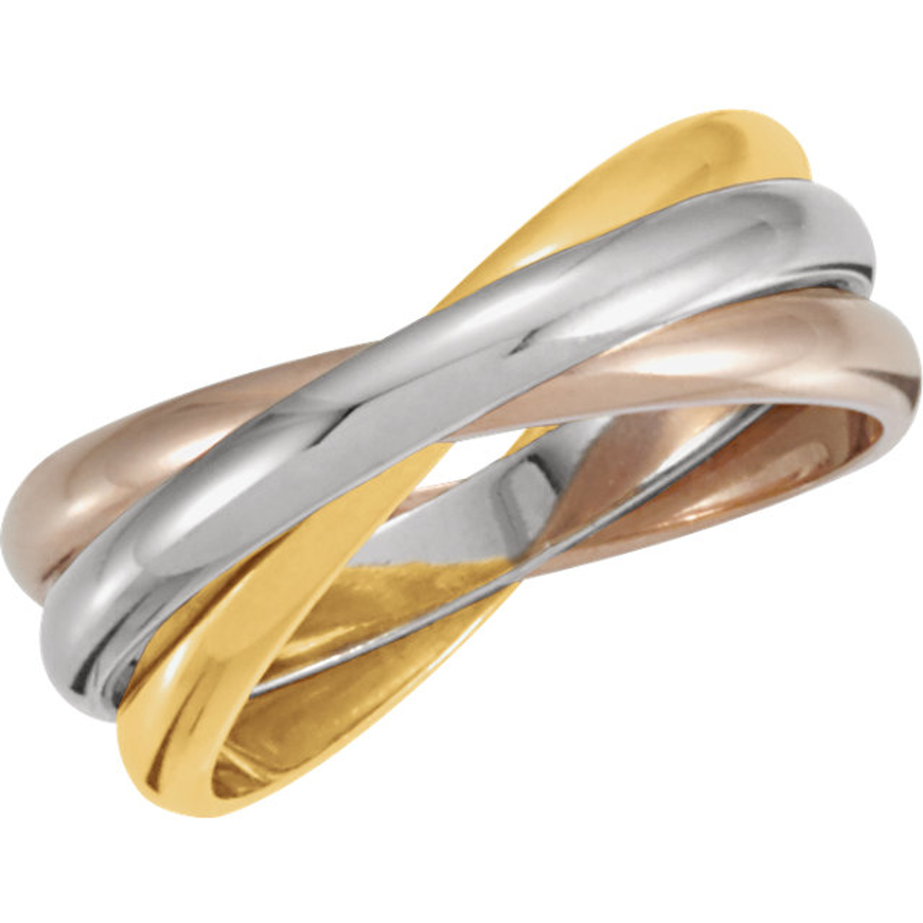 18K Tri- Color Gold 3 ring  Rolling Ring 2.5mm 18K Tri- Color Gold 3 ring  Rolling Ring 2.5mm