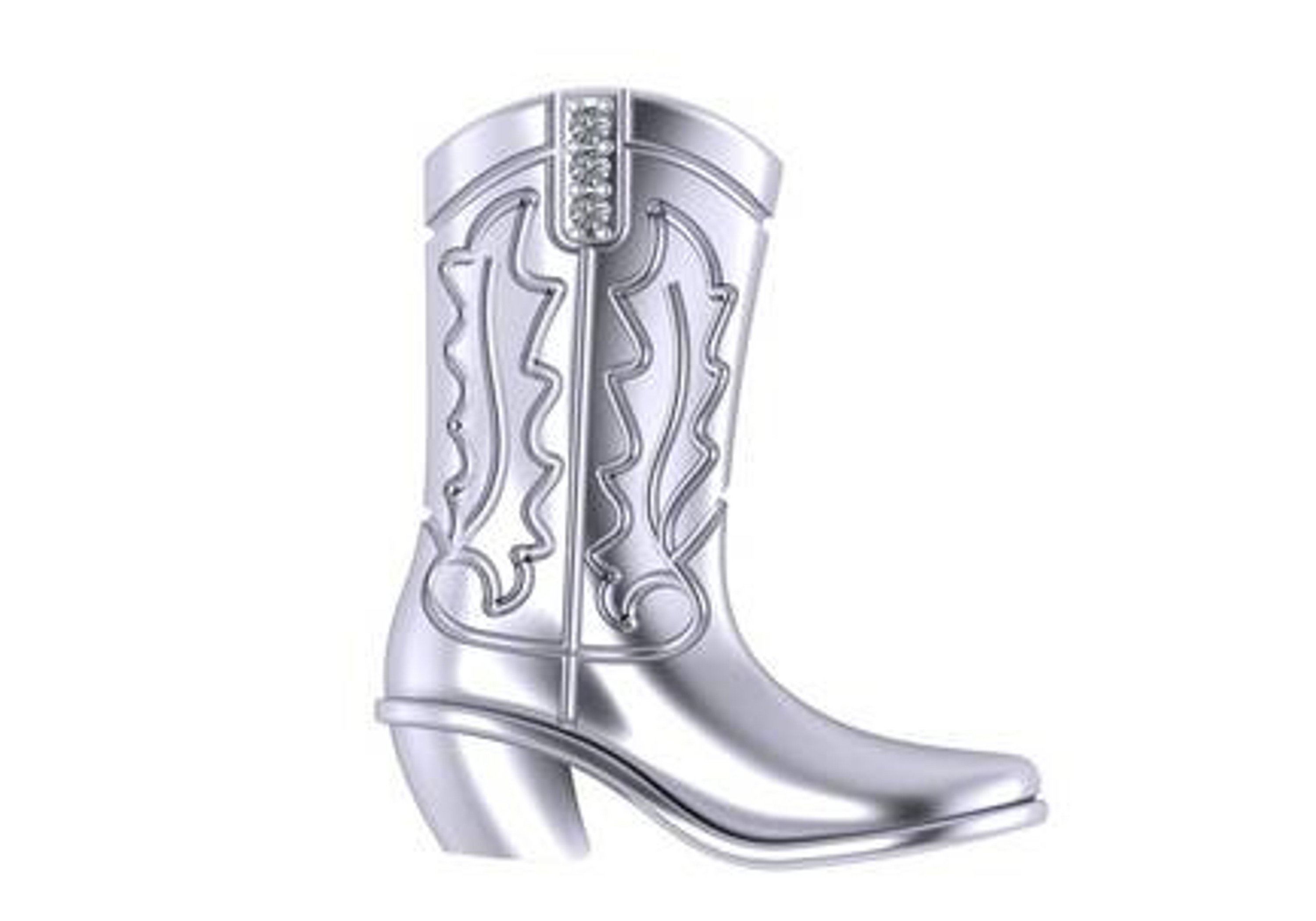 14k Gold .03 Ct Diamond Cowboy Boot Pendant 18.0mm x 18.0mm 14k Gold .03 Ct Diamond Cowboy Boot Pendant 18.0mm x 18.0mm