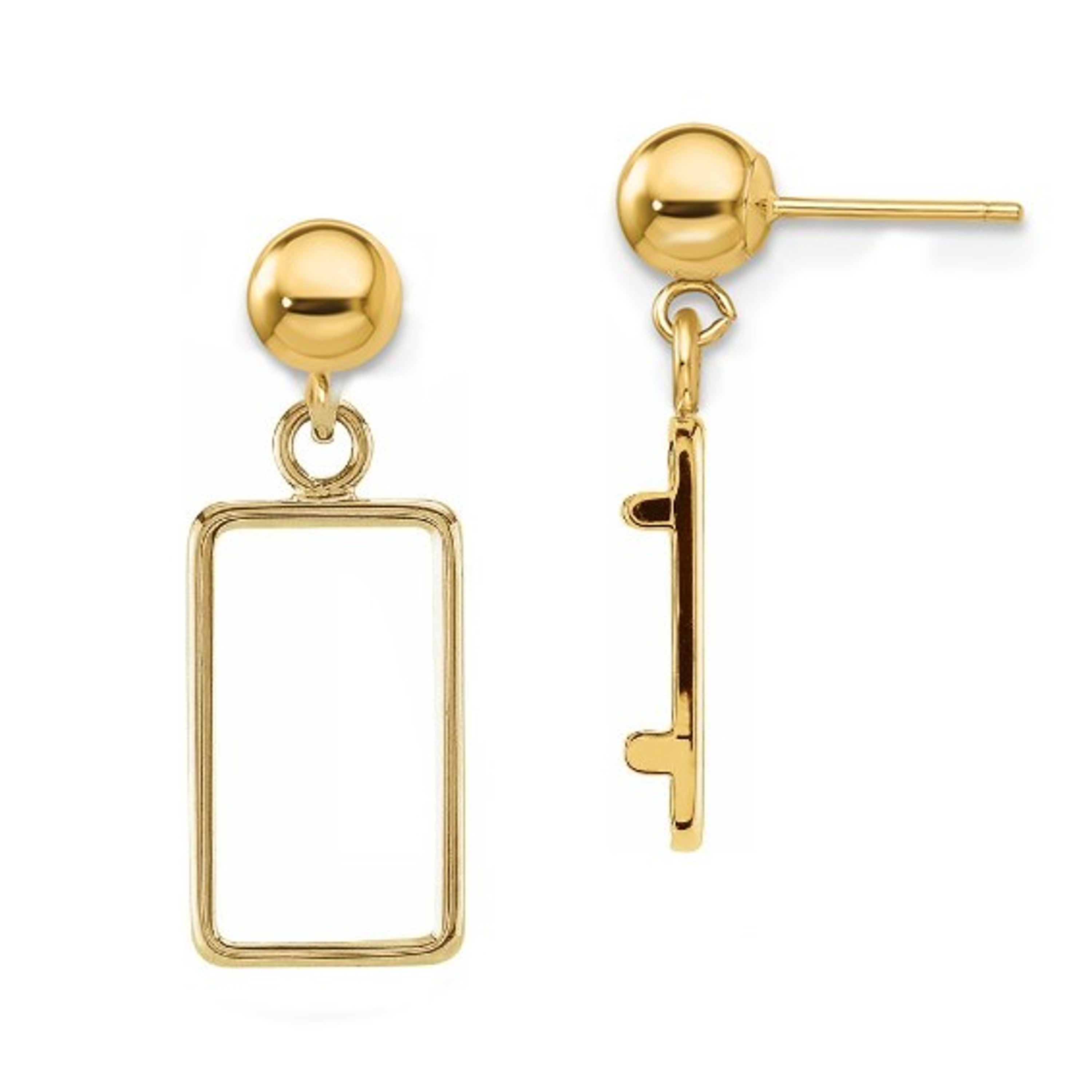 14k Gold 1 gram Pamp Suisse Credit Bar Earring Pair 15.3mm x 8.8mm Mounting 14k Gold 1 gram Pamp Suisse Credit Bar Earring Pair 15.3mm x 8.8mm Mounting