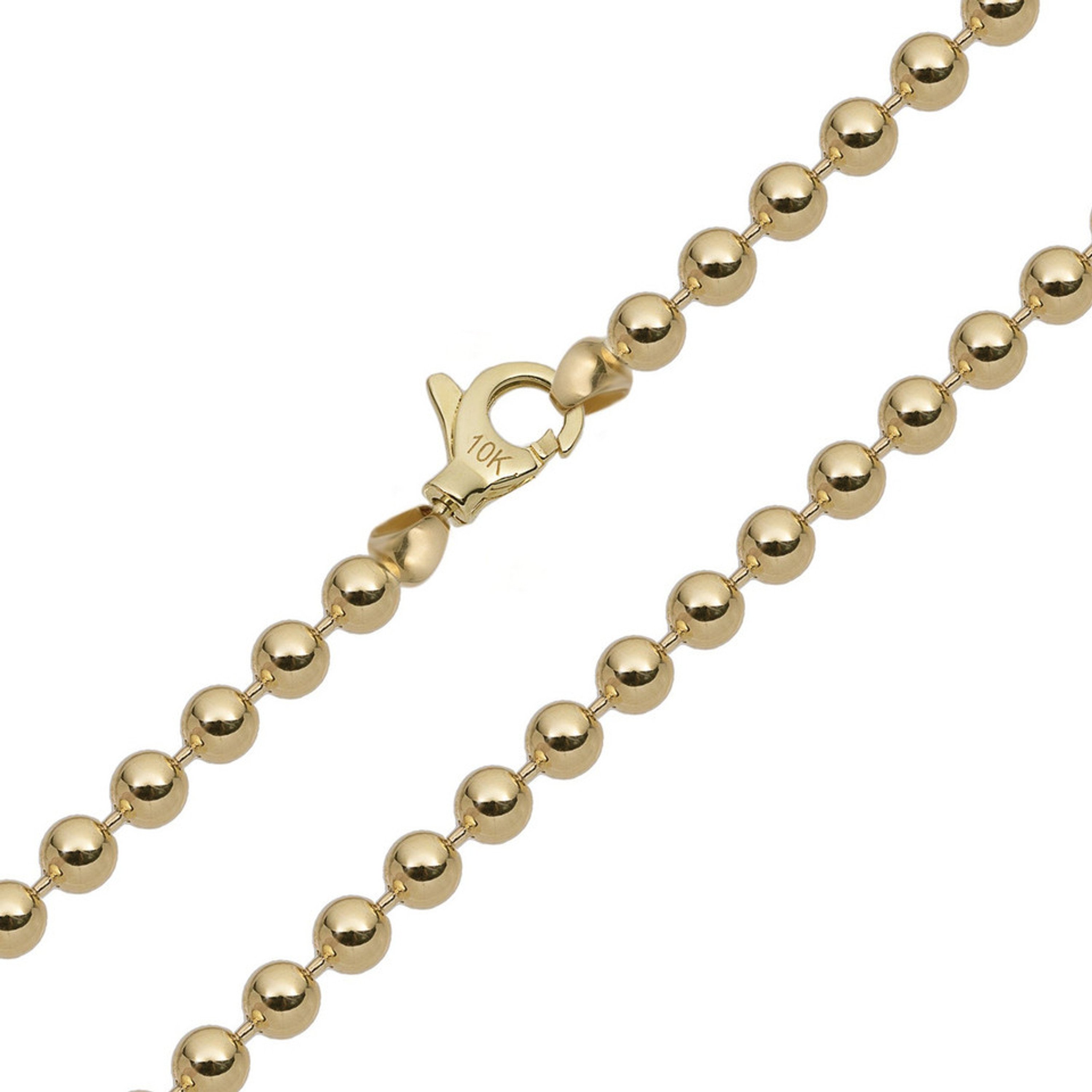 10k Gold Hollow Bead Link Bracelet, 4mm Wide 7.5 Inches 10k Gold Hollow Bead Link Bracelet, 4mm Wide 7.5 Inches