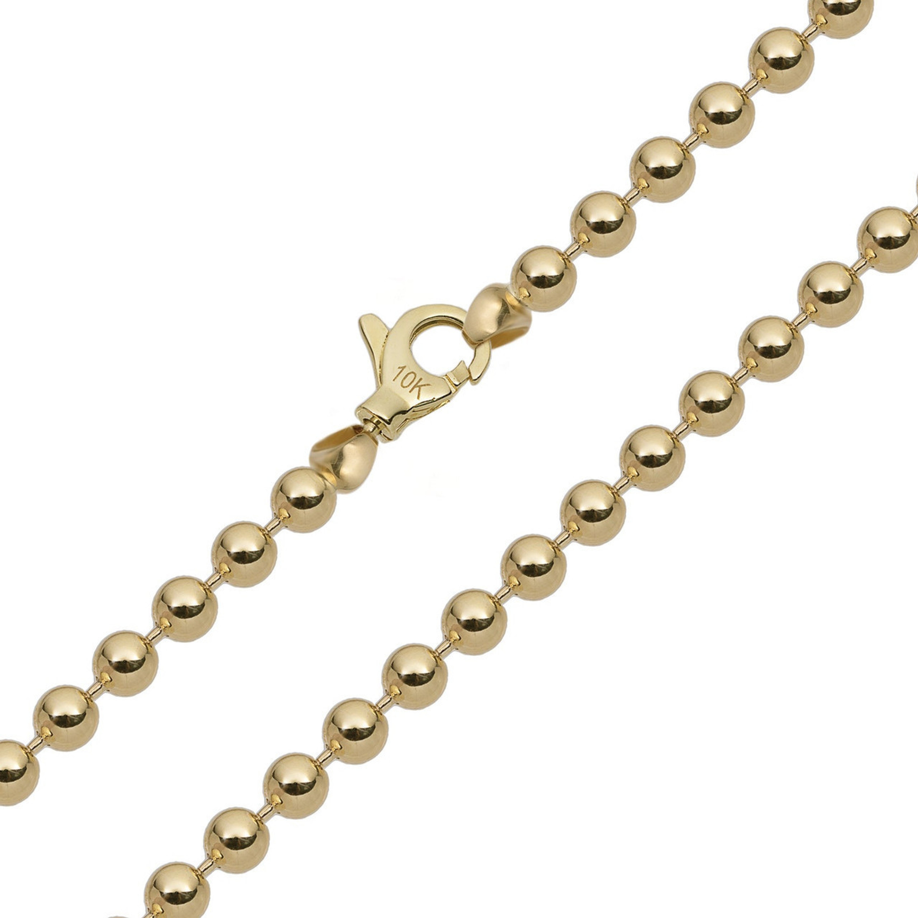 10k Gold Hollow Bead Link Chain, 6mm Wide 22 Inches 10k Gold Hollow Bead Link Chain, 6mm Wide 22 Inches