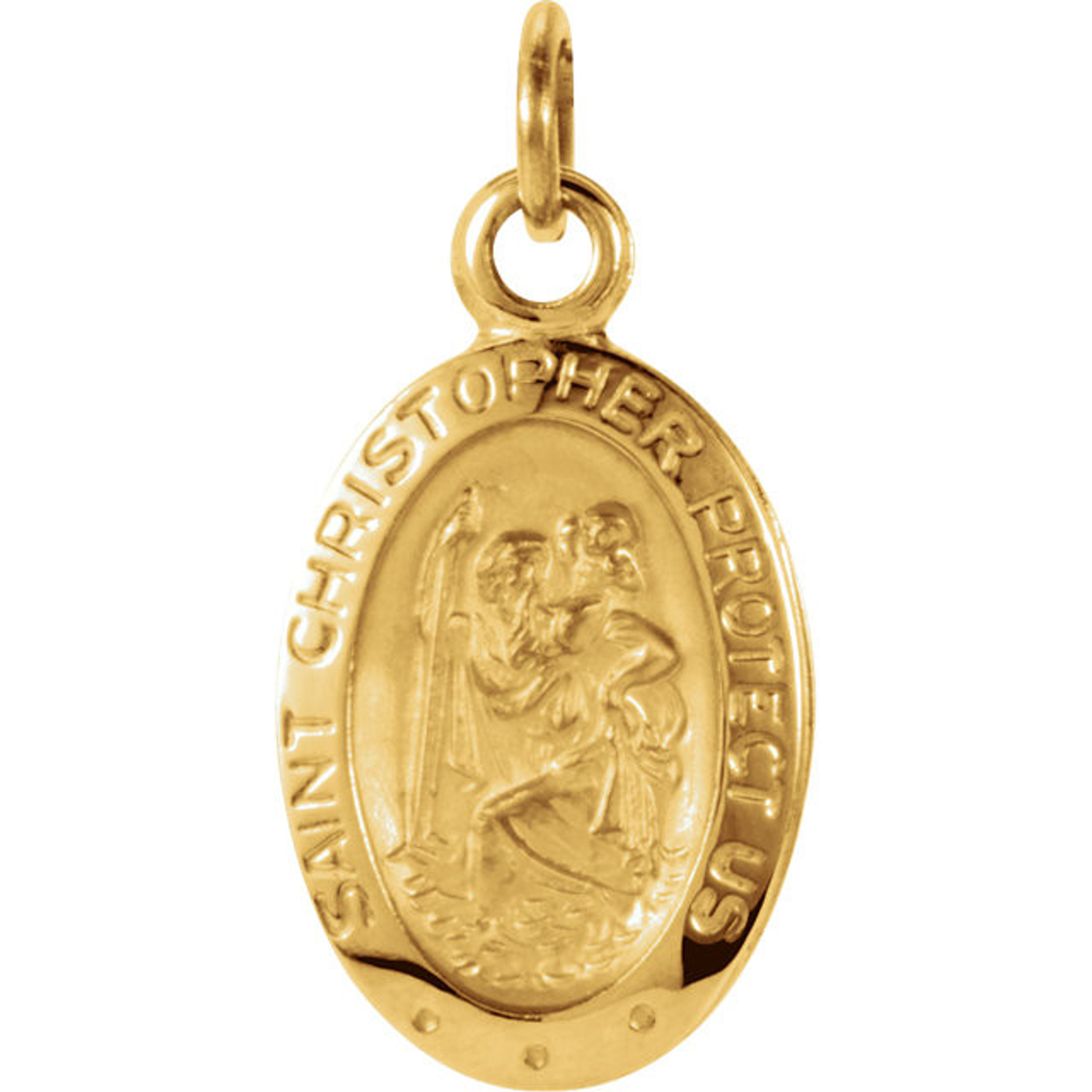 14kt Yellow Gold Oval St. Christopher Medal 6mmx9mm 14kt Yellow Gold Oval St. Christopher Medal 6mmx9mm