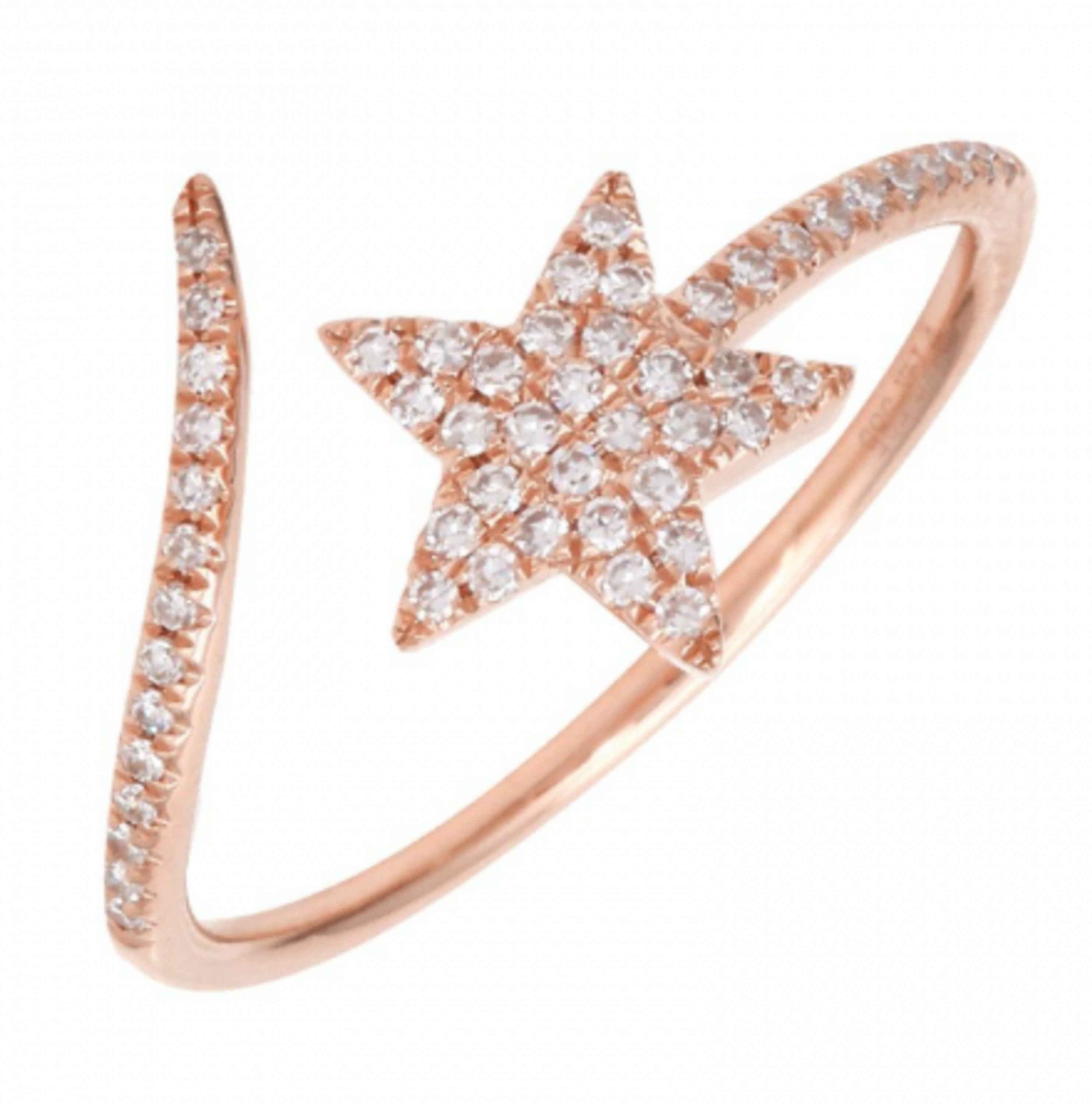 14k Rose Gold .15CT Diamond Wrap Shooting Star Ring 14k Rose Gold .15CT Diamond Wrap Shooting Star Ring