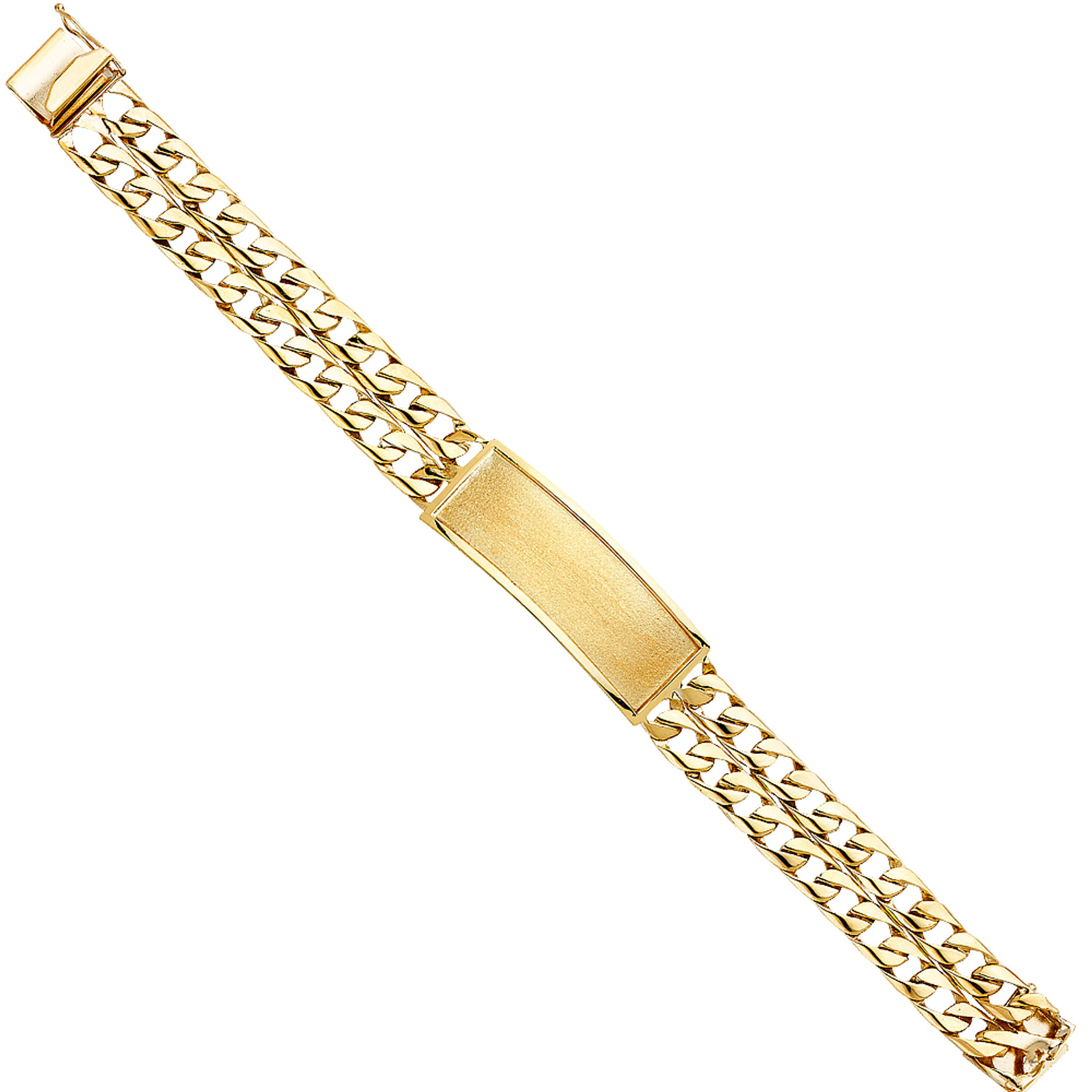 14k Gold 17mm 2 Line Curb Id Link Bracelet 8Inches 14k Gold 17mm 2 Line Curb Id Link Bracelet 8Inches