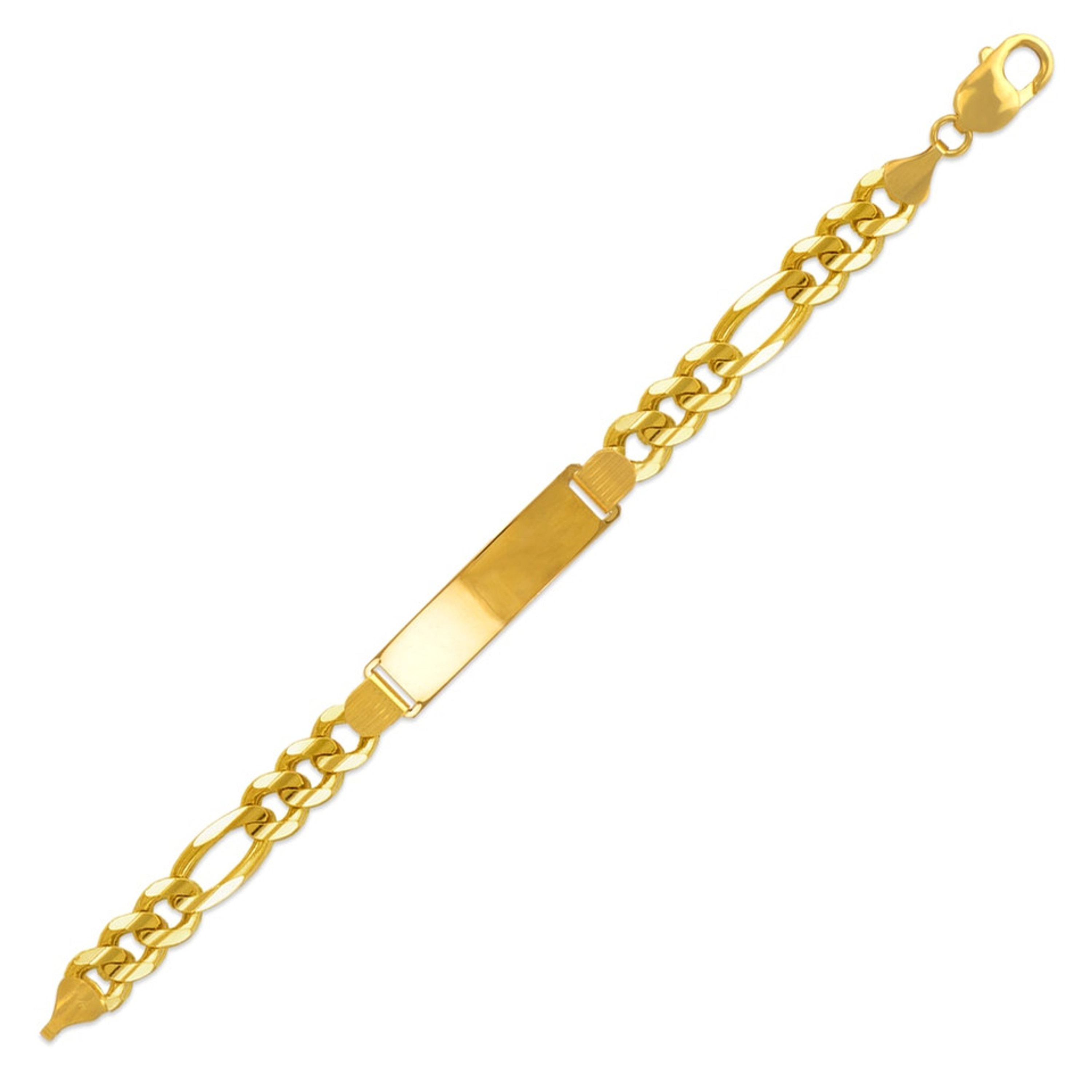 14k Gold 14mm Italian Figaro Id Bracelet 8.5 Inches 14k Gold 14mm Italian Figaro Id Bracelet 8.5 Inches
