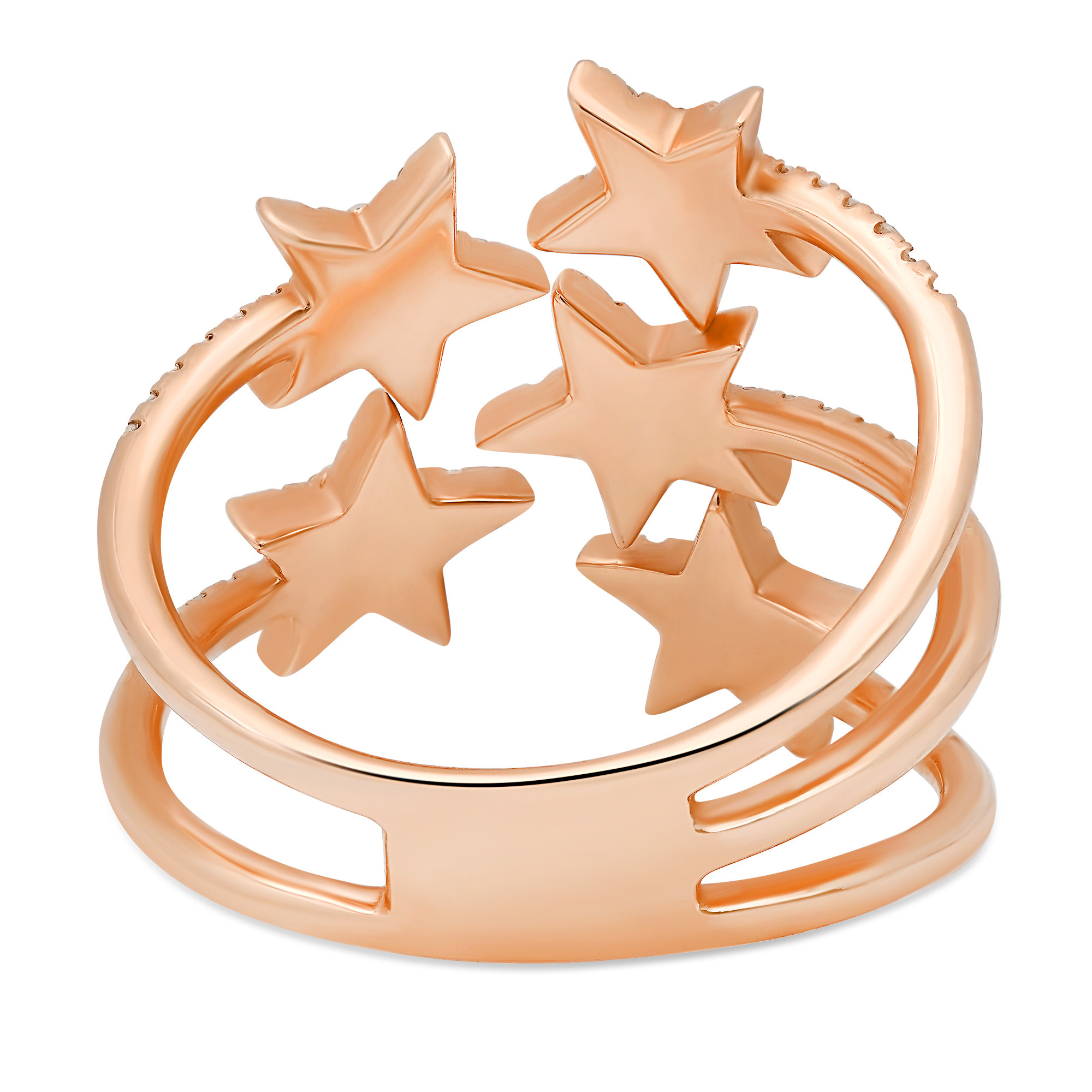Dustin S5 Rings 14k Rose Gold .65CT Diamond 5 Star Ring | SARRAF.COM