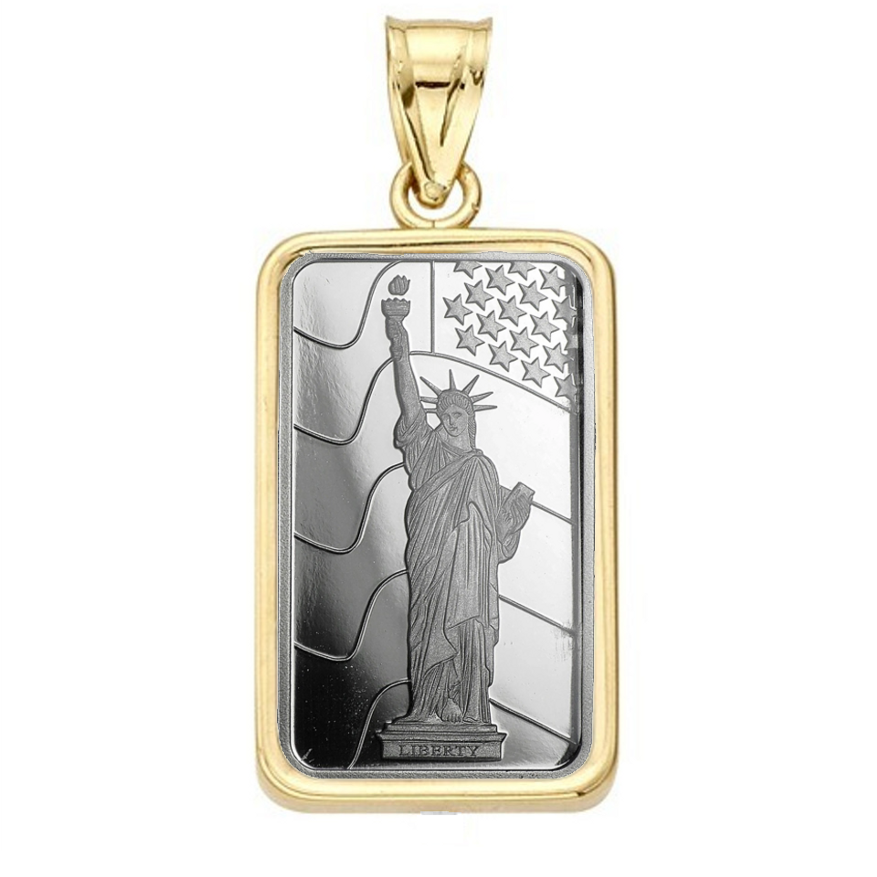 Platinum 5 Gram Pamp Suisse Liberty Encased in 14K Gold Platinum 5 Gram Pamp Suisse Liberty Encased in 14K Gold