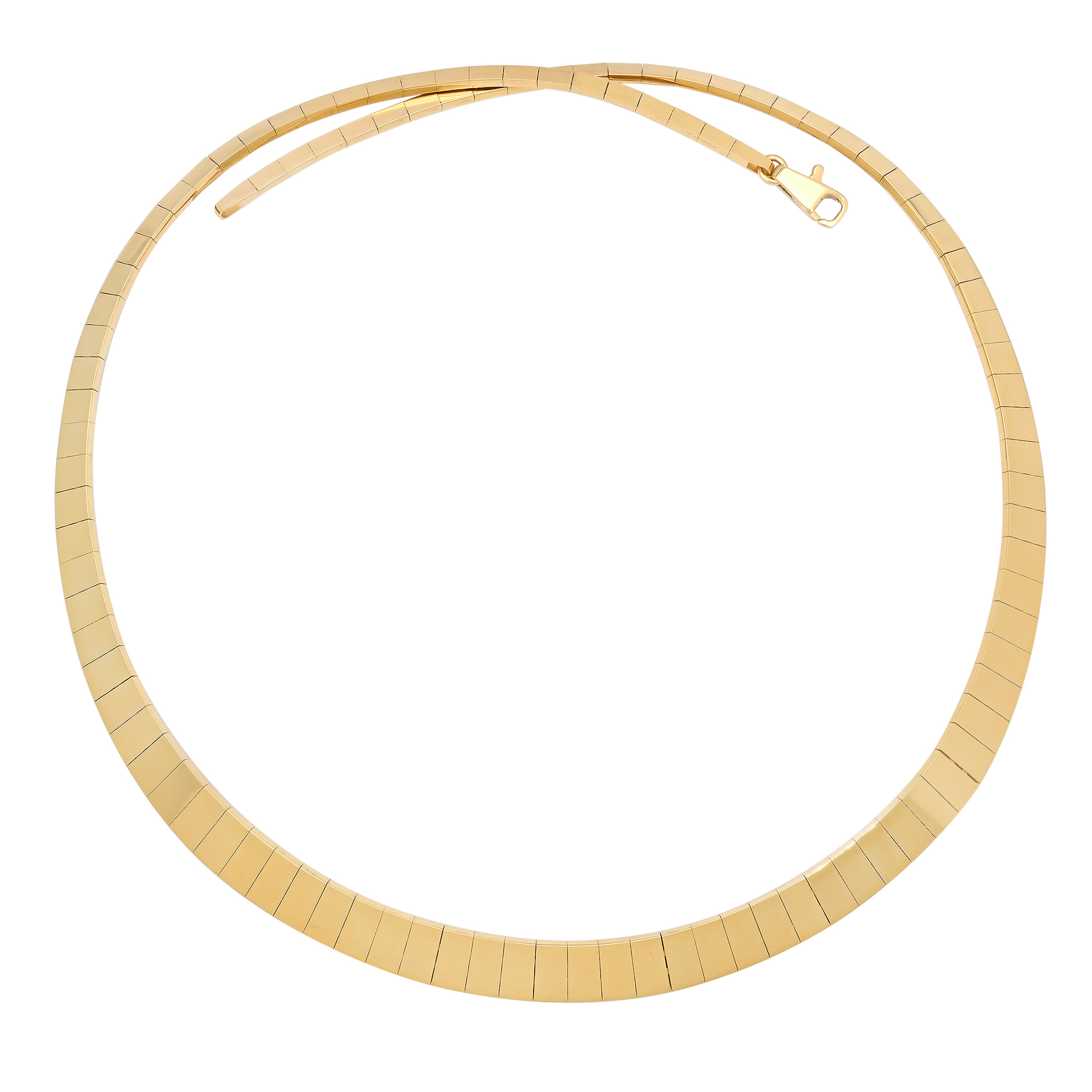14k Gold 2 x 8mm Flat Brick Graduated Omega Necklace 17 Inches 14k Gold 2 x 8mm Flat Brick Graduated Omega Necklace 17 Inches