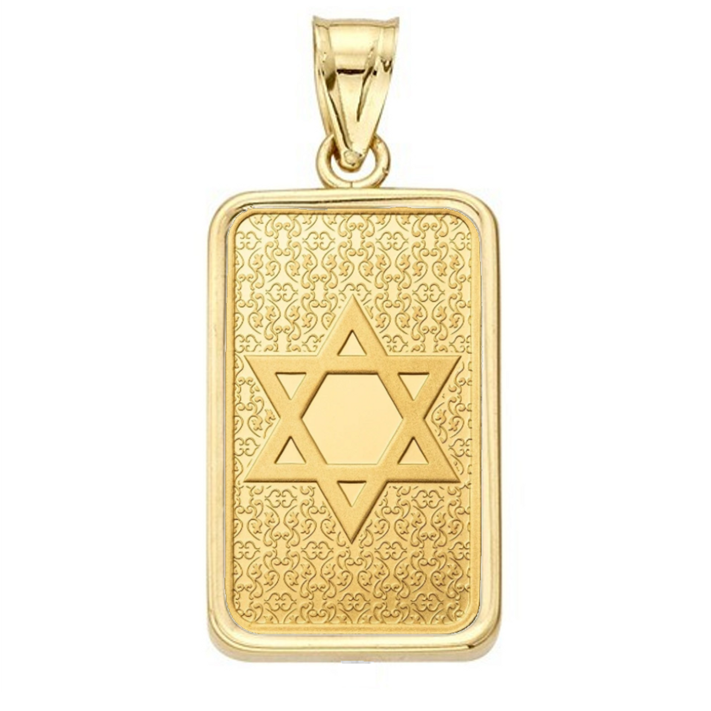 24k Gold 5 Gram Pamp Suisse Star of David Encased in 14K Gold 24k Gold 5 Gram Pamp Suisse Star of David Encased in 14K Gold