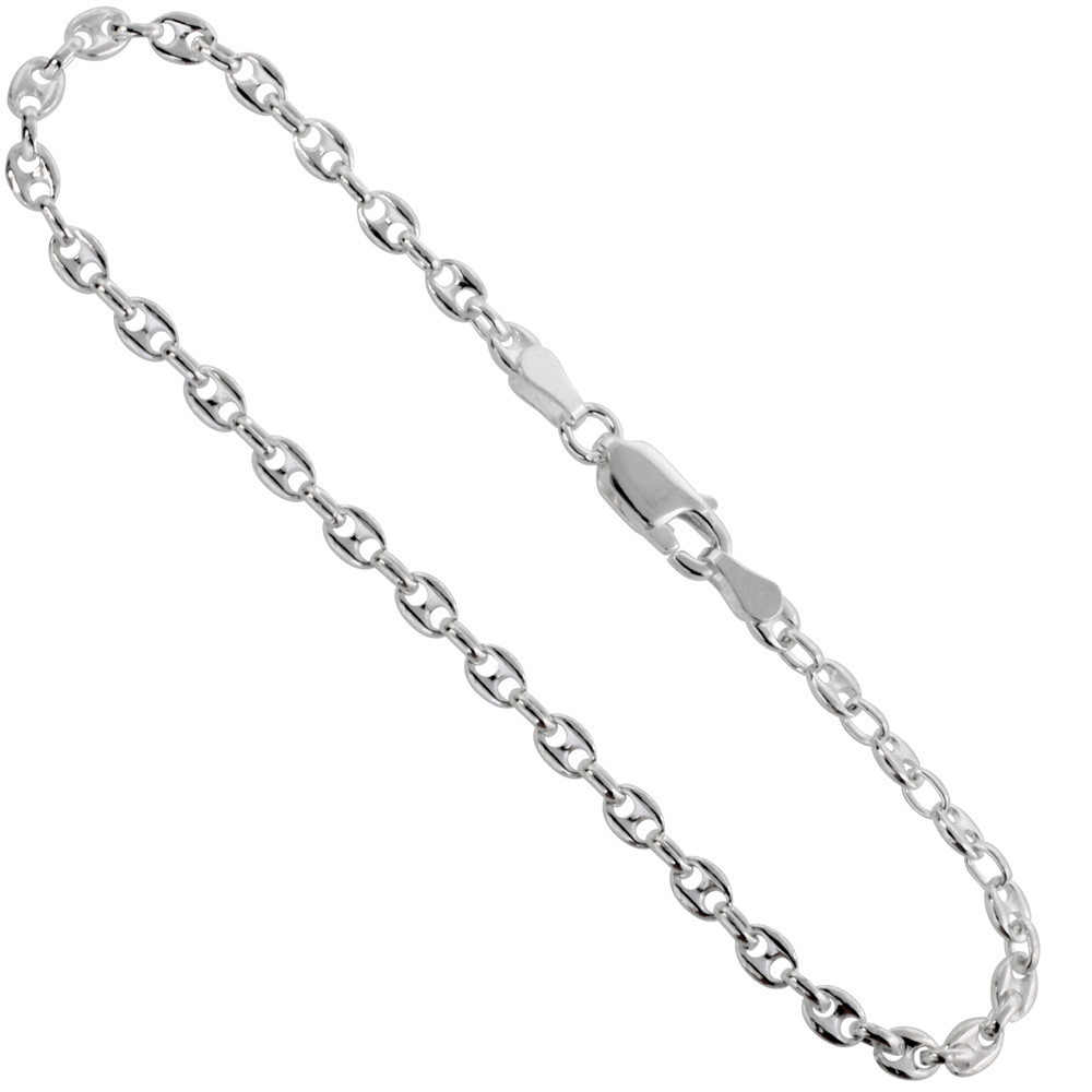 Sterling Silver "Nickel Free" 4.5mm Puffed Mariner 7 Inches