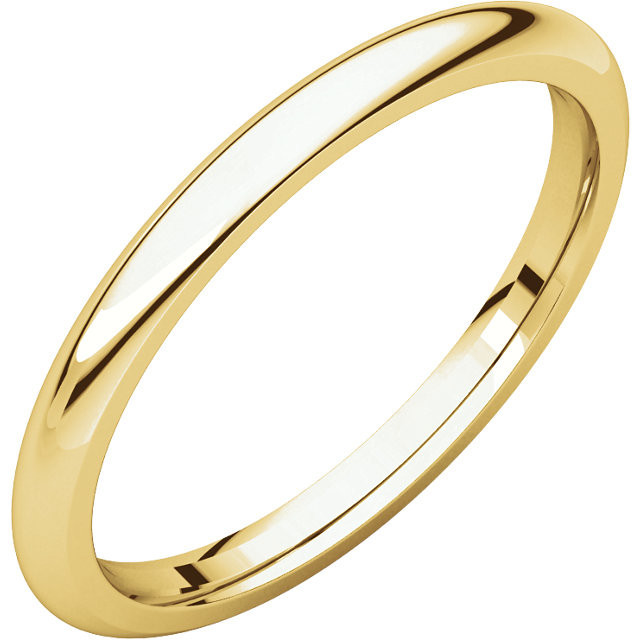 14k Gold 2mm High Polished Regular Comfort fit Wedding Band