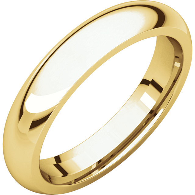 14k Gold 4mm High Polished Regular Comfort Fit Wedding Band
