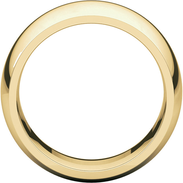 14k Yellow Gold 12mm Regular Comfort Fit Domed Wedding Band