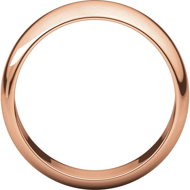 14k Rose Gold 7mm. High Polished Regular Traditional Domed Wedding Band