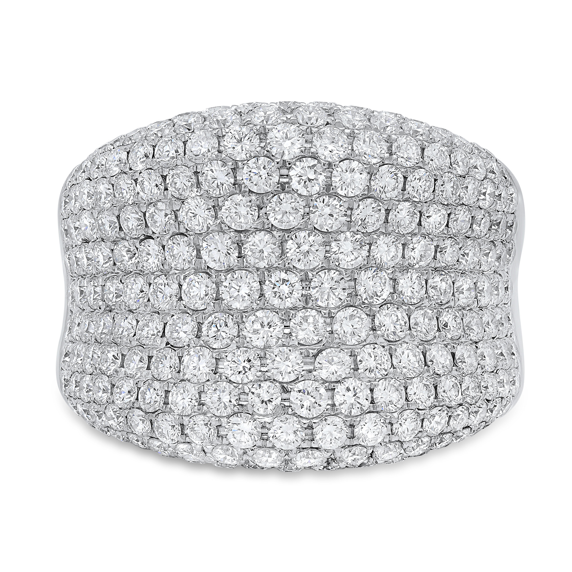 18k White Gold 3.5CT Natural Diamond Cigar Band 17.5mm