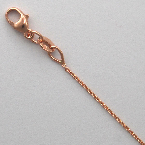 18K Rose Gold Rolo Chain 0.8 mm Wide 16 Inches