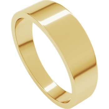 14k Gold 6.0mm High Polished Tapered Flat Wedding Band