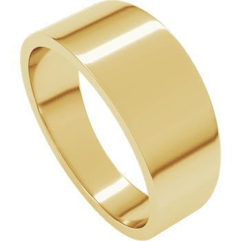14k Gold 8.0mm High Polished Tapered Flat Wedding Band