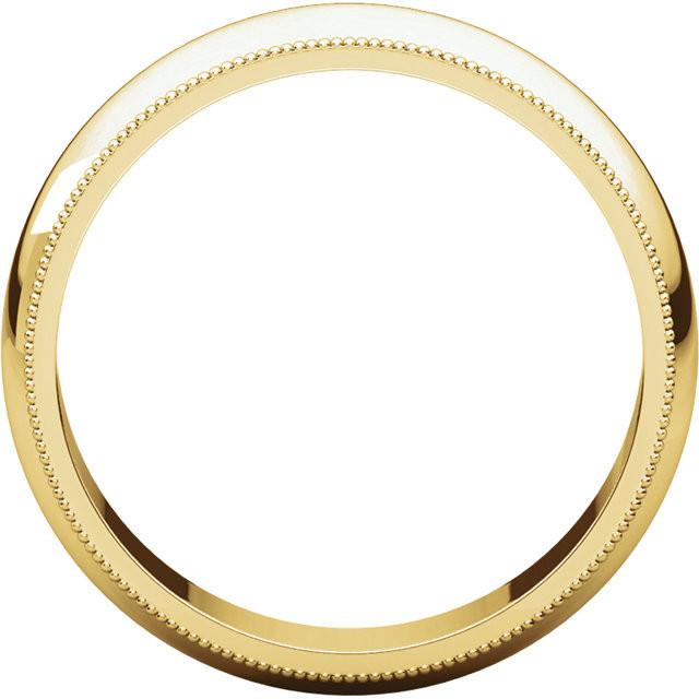 18k Yellow Gold 5mm High Polished Regular Comfort Fit Milgrain Wedding Band