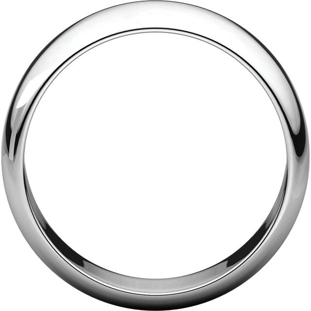 18k White Gold 7mm High Polished Regular Traditional Domed Wedding Band