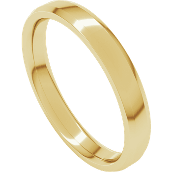 10k Yellow Gold 3mm Comfort-Fit Beveled Edge Wedding Band With Center Options