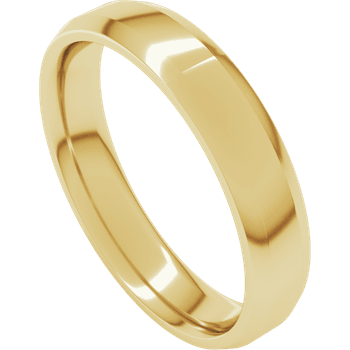 10k Yellow Gold 4mm Comfort-Fit Beveled Edge Wedding Band With Center Options