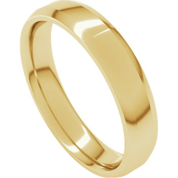 10k Yellow Gold 4mm Comfort-Fit Beveled Edge Wedding Band With Center Options