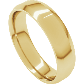 10k Yellow Gold 5mm Comfort-Fit Beveled Edge Wedding Band With Center Options