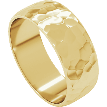 14k Gold 7mm Regular Hammer Finish Wedding Band