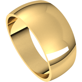 14k Yellow Gold 9mm Cigar Taper Band Ring