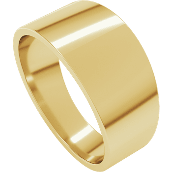 14k Yellow Gold 9mm Flat Cigar Taper Band Ring