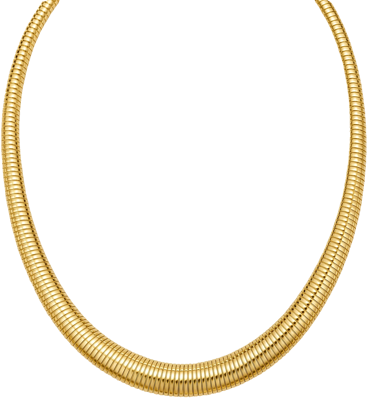 14K Yellow Gold Dome Graduated Tubogas 5mm - 10mm 17 Inches