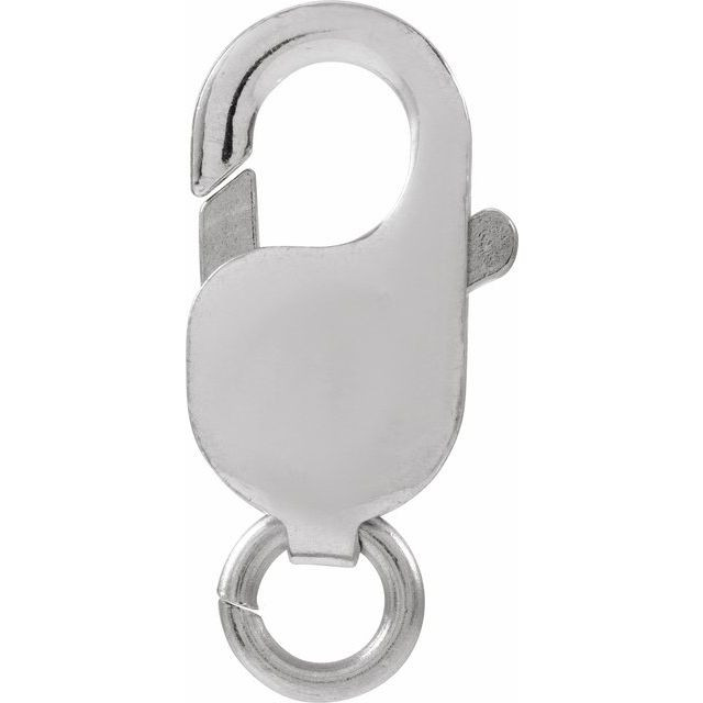 Sterling Silver 16.2x8 mm Lobster Clasp with Ring