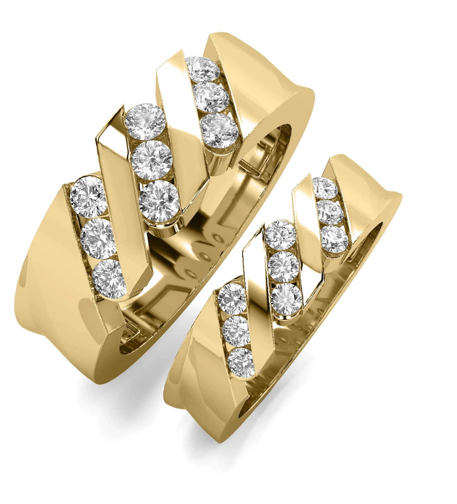 14k Gold Men's and Lady's  0.85Ct Natural Diamond Wedding Band Set