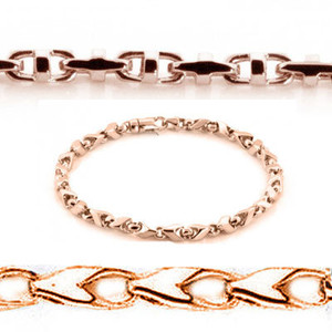 9ct Rose Gold Round Wire Trace Link Chain