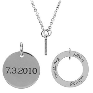 Monogrammed Sterling Silver Necklace with 18MM Round Rope Accented