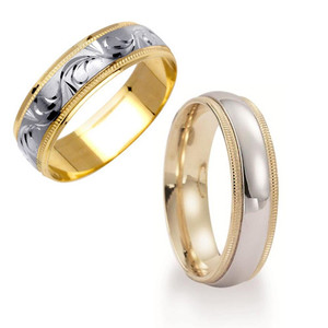 Two Tone Handmade Wedding Bands Two Tone Handmade Wedding Bands