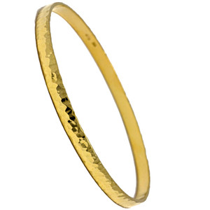 Wide Hammered Cuff Bracelet in 14k Italian Yellow Gold (37 mm)